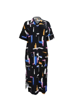 Abstract Shirt Dress Multicolor