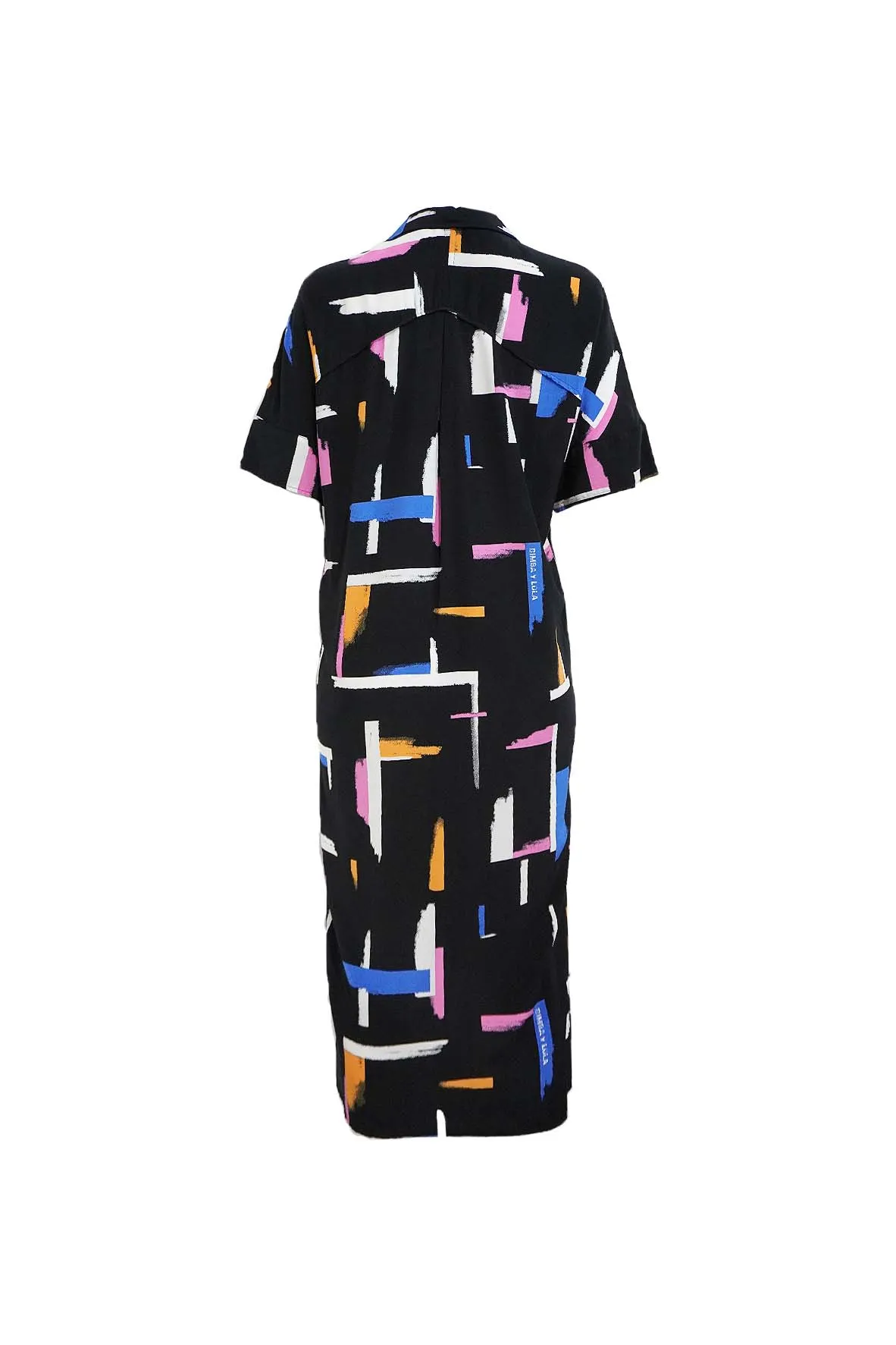 Abstract Shirt Dress Multicolor