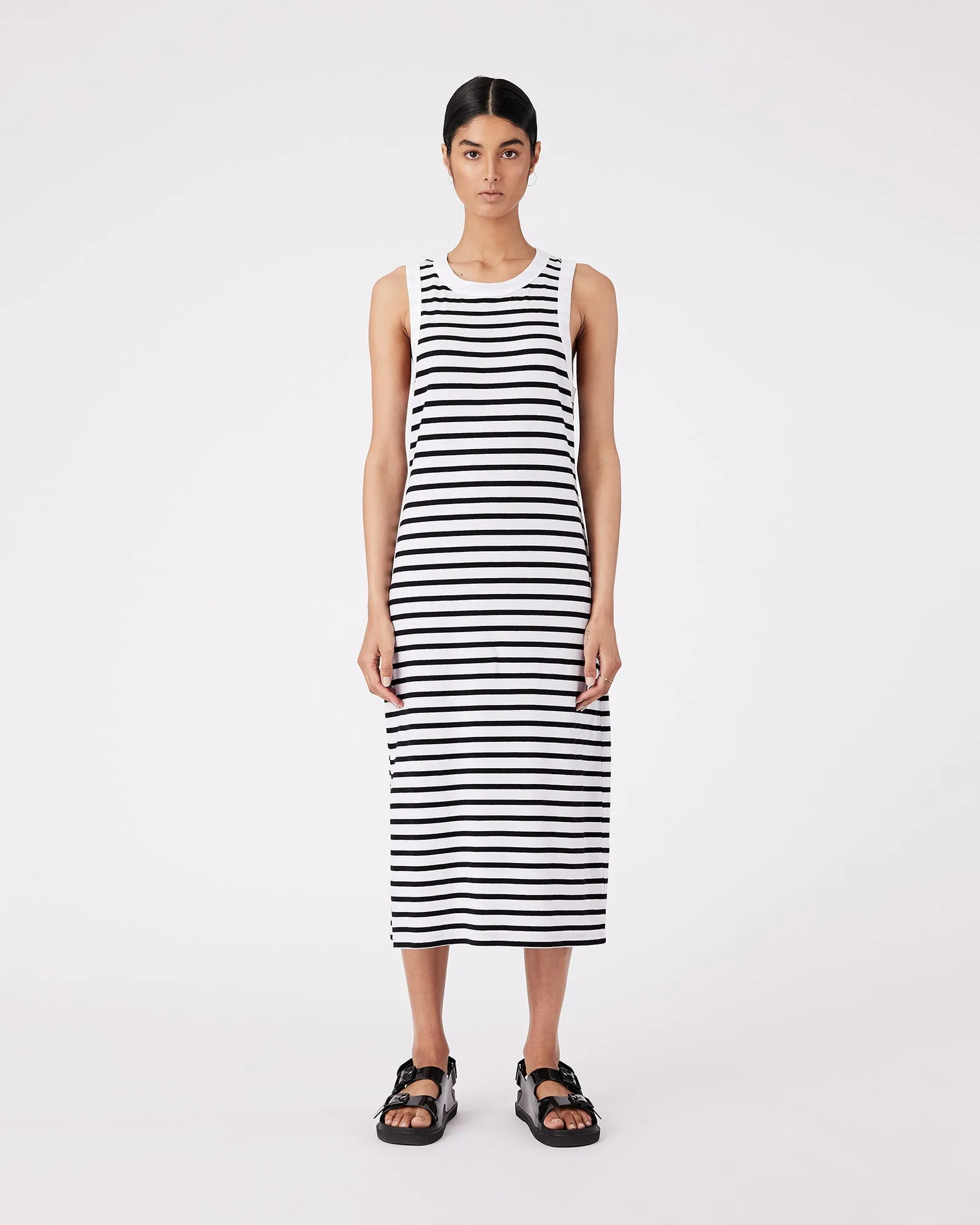 ADUT DRESS - BLACK ROCK STRIPE