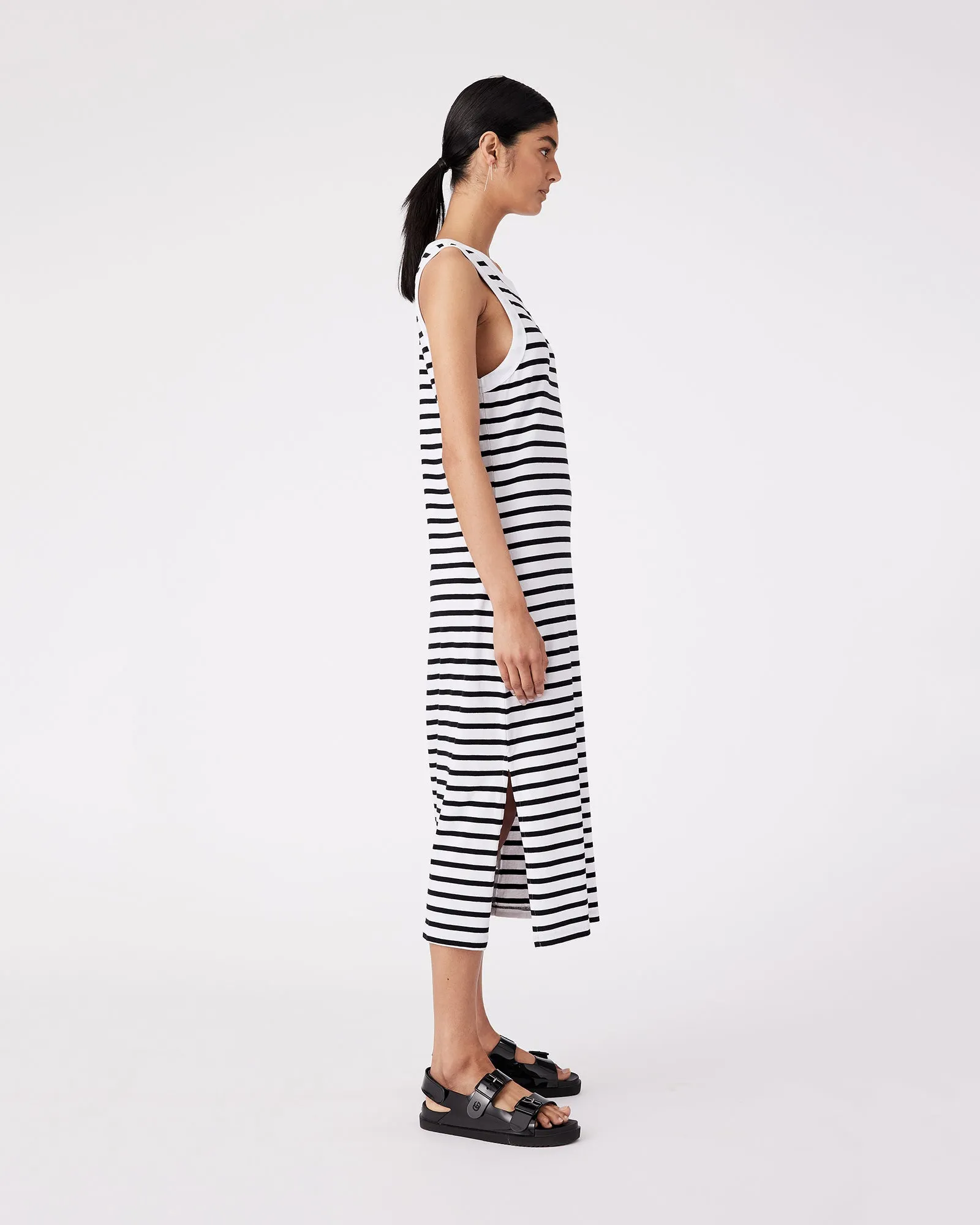 ADUT DRESS - BLACK ROCK STRIPE