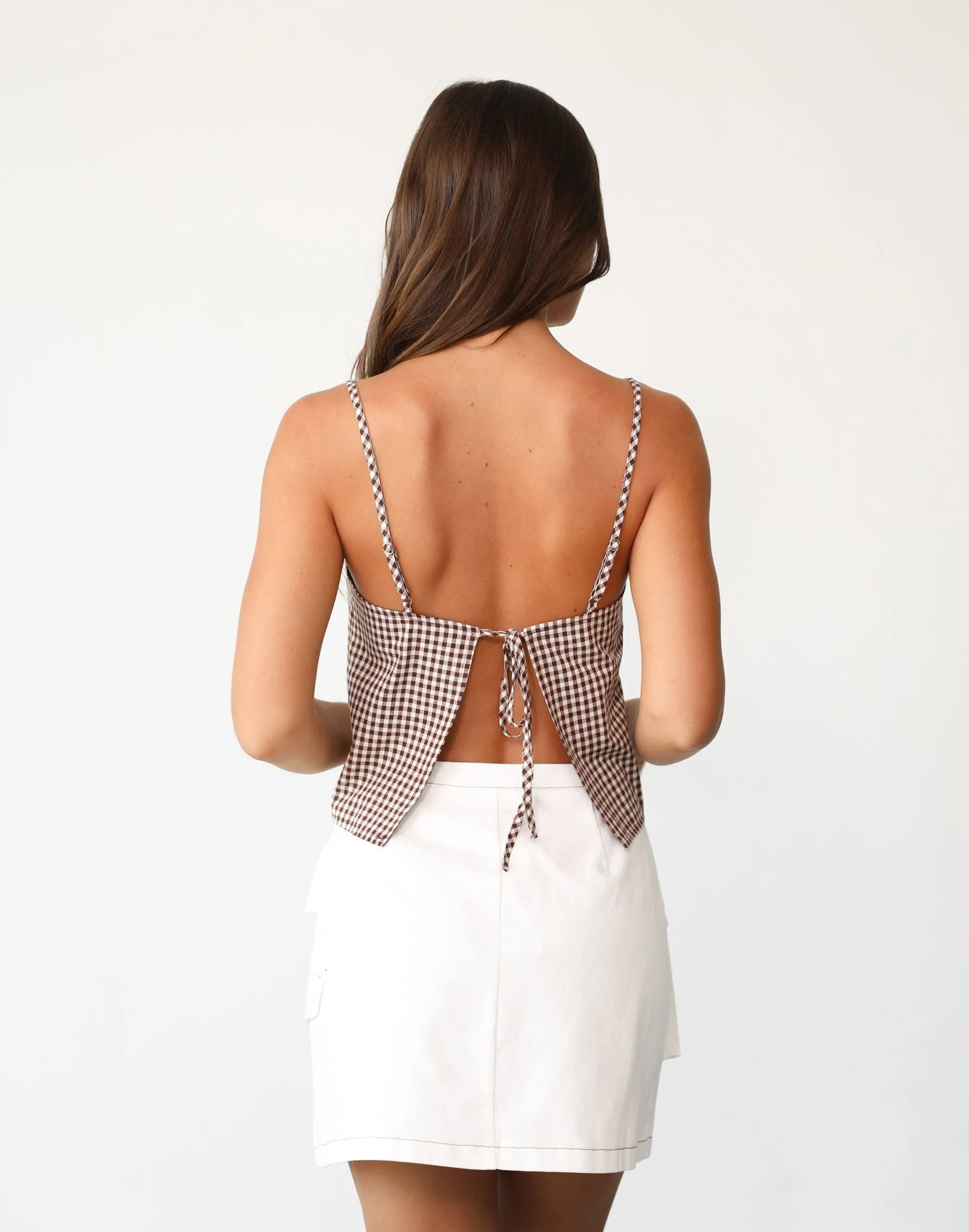 Akina Top (Choc Gingham)