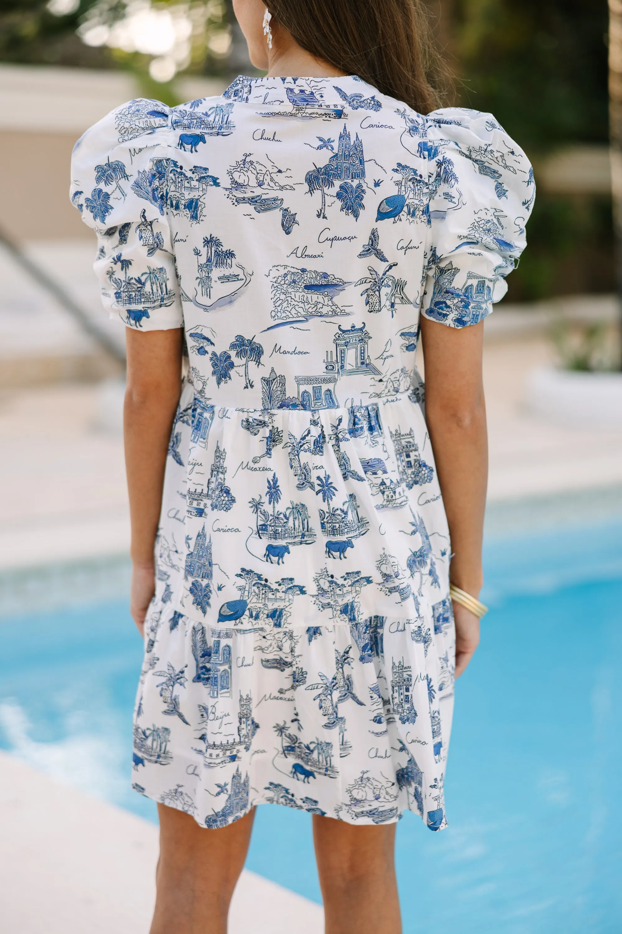 All Together Off-White Floral Toile Dress