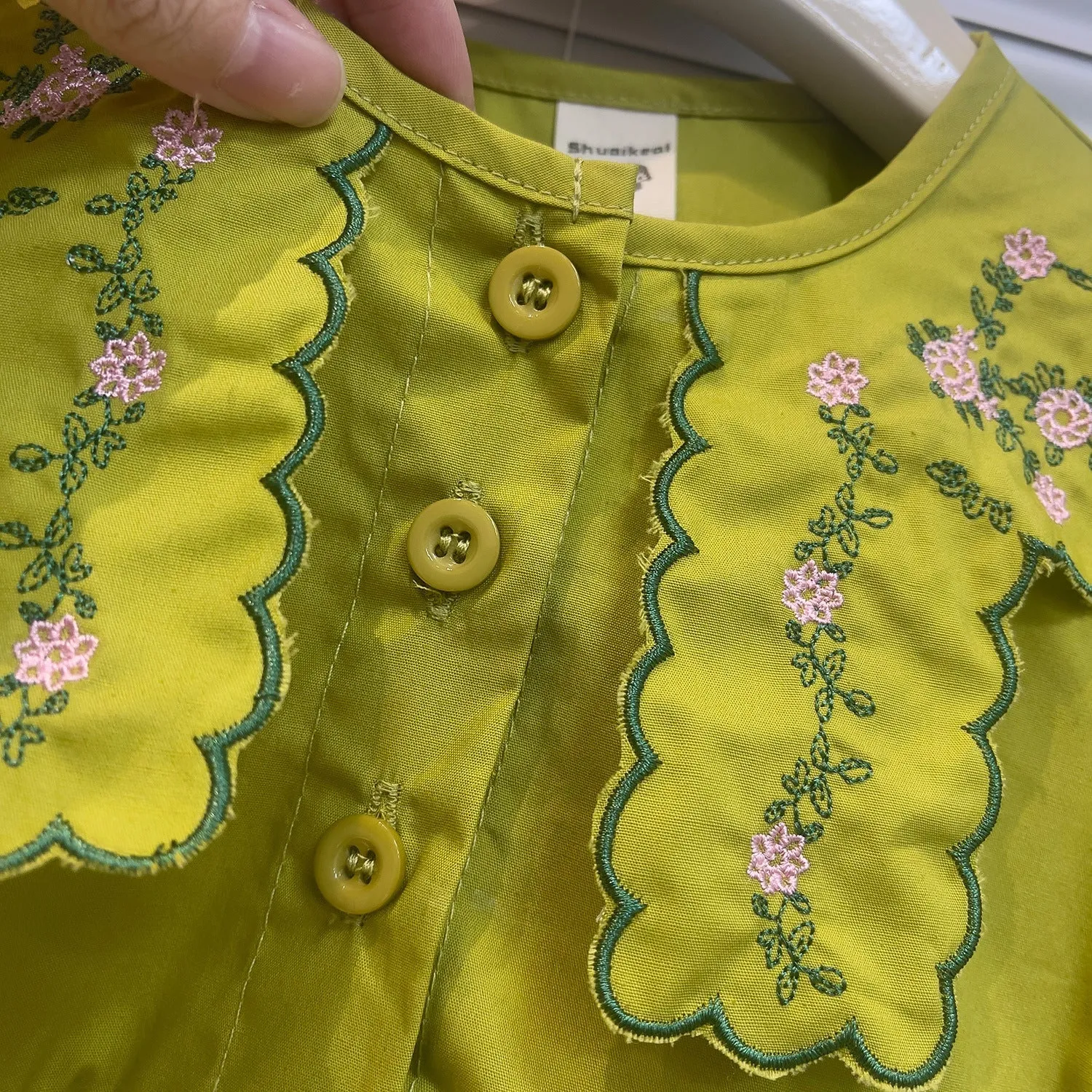 Baby Kid Girls Flower Embroidered Dresses