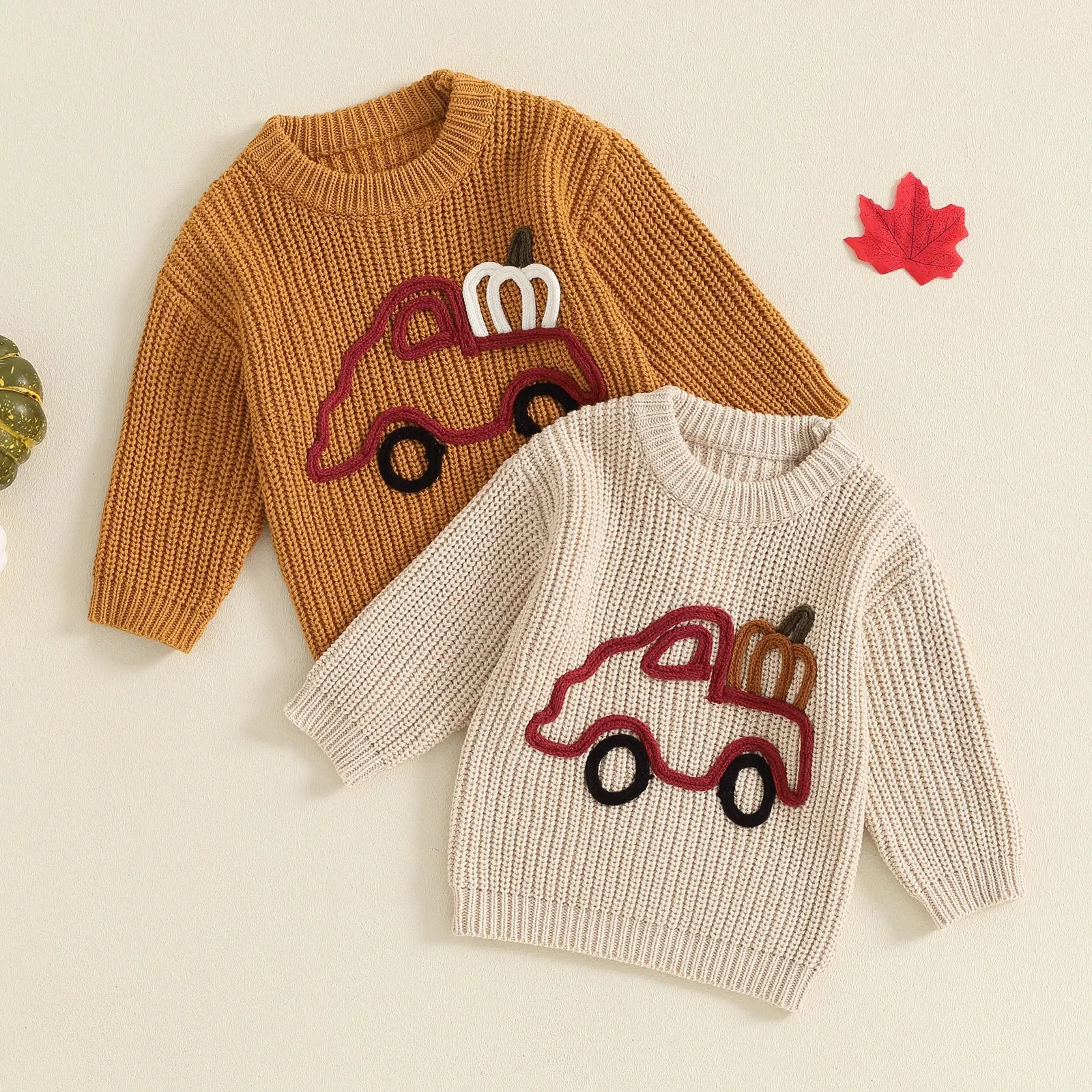 Baby/Toddler Autumn Fall Sweater Pumpkin Car Boys Girls