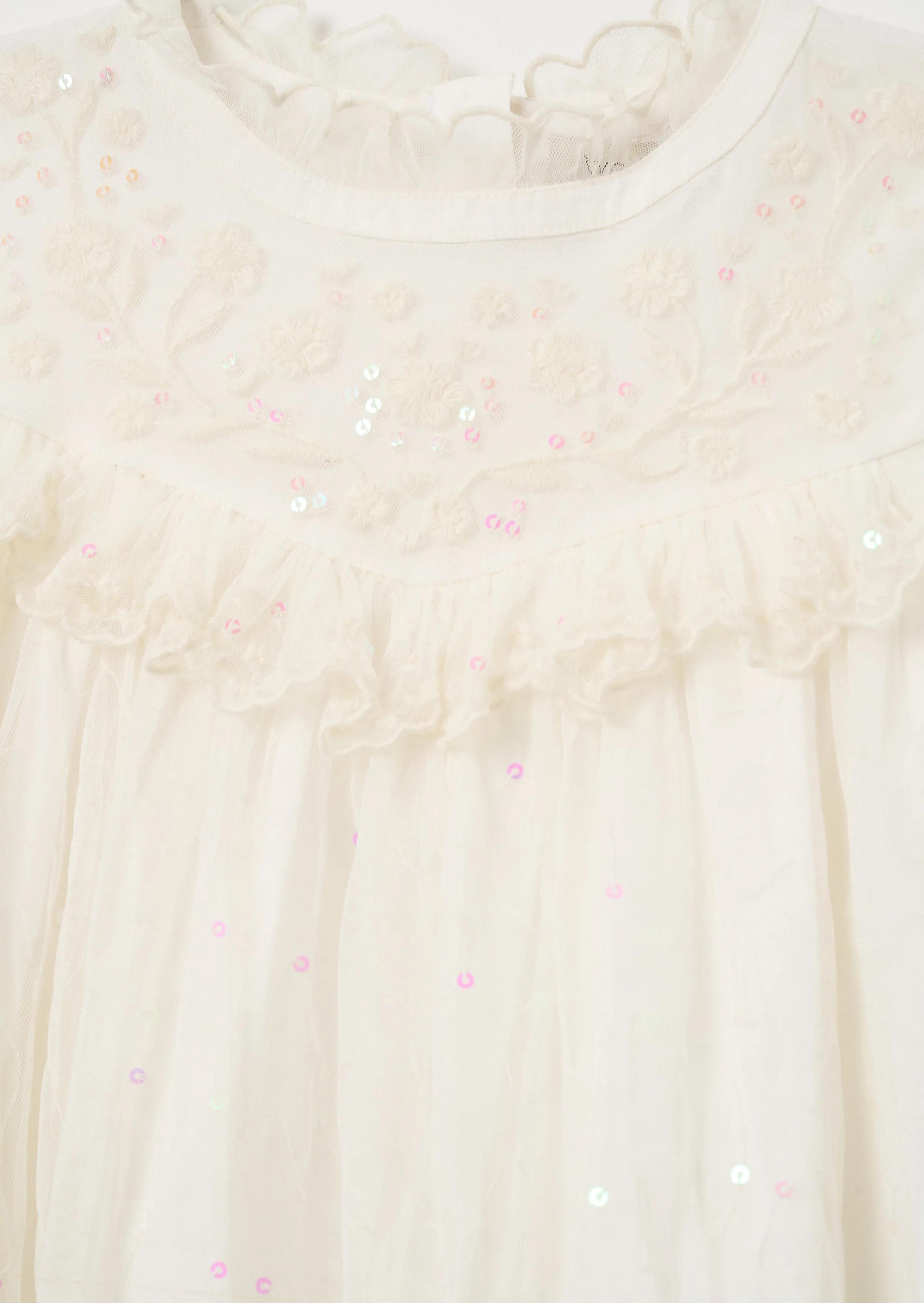 Beau Ivory Embroidered Boho Dress