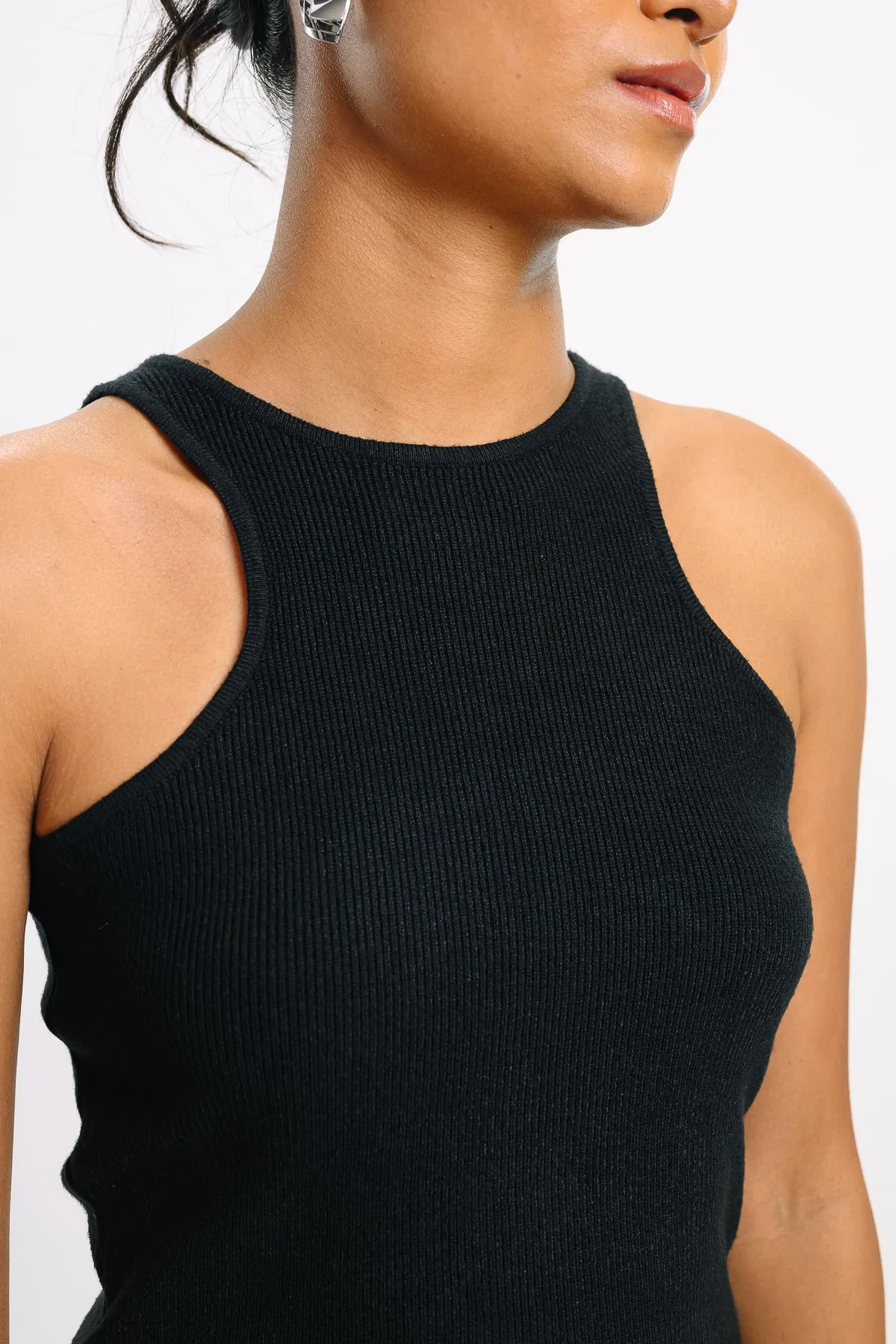 Black Crop Tank Top