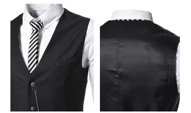 Black Suit Waistcoat