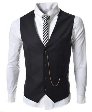 Black Suit Waistcoat