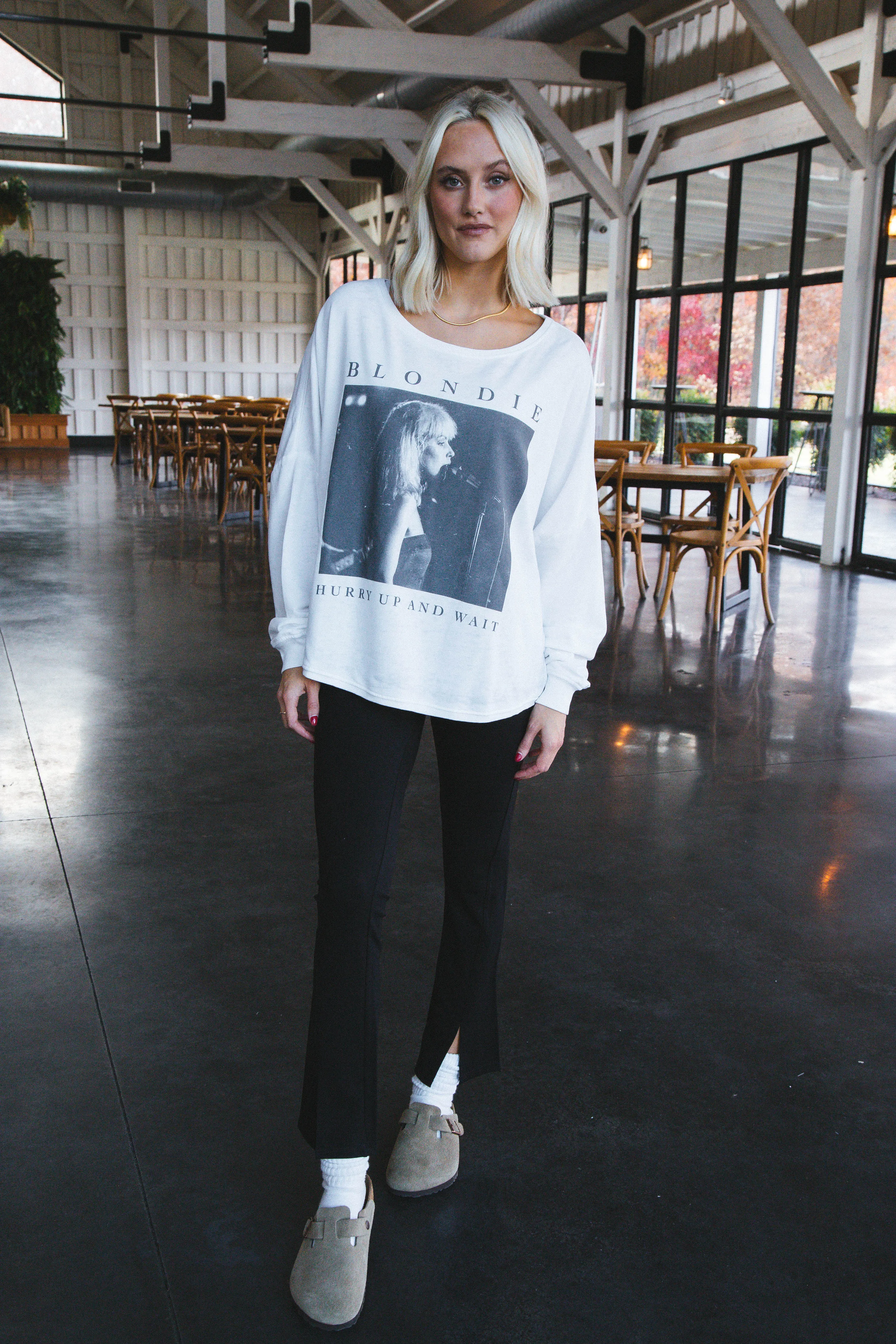 Blondie Long Sleeve Fleece, White | Recycled Karma