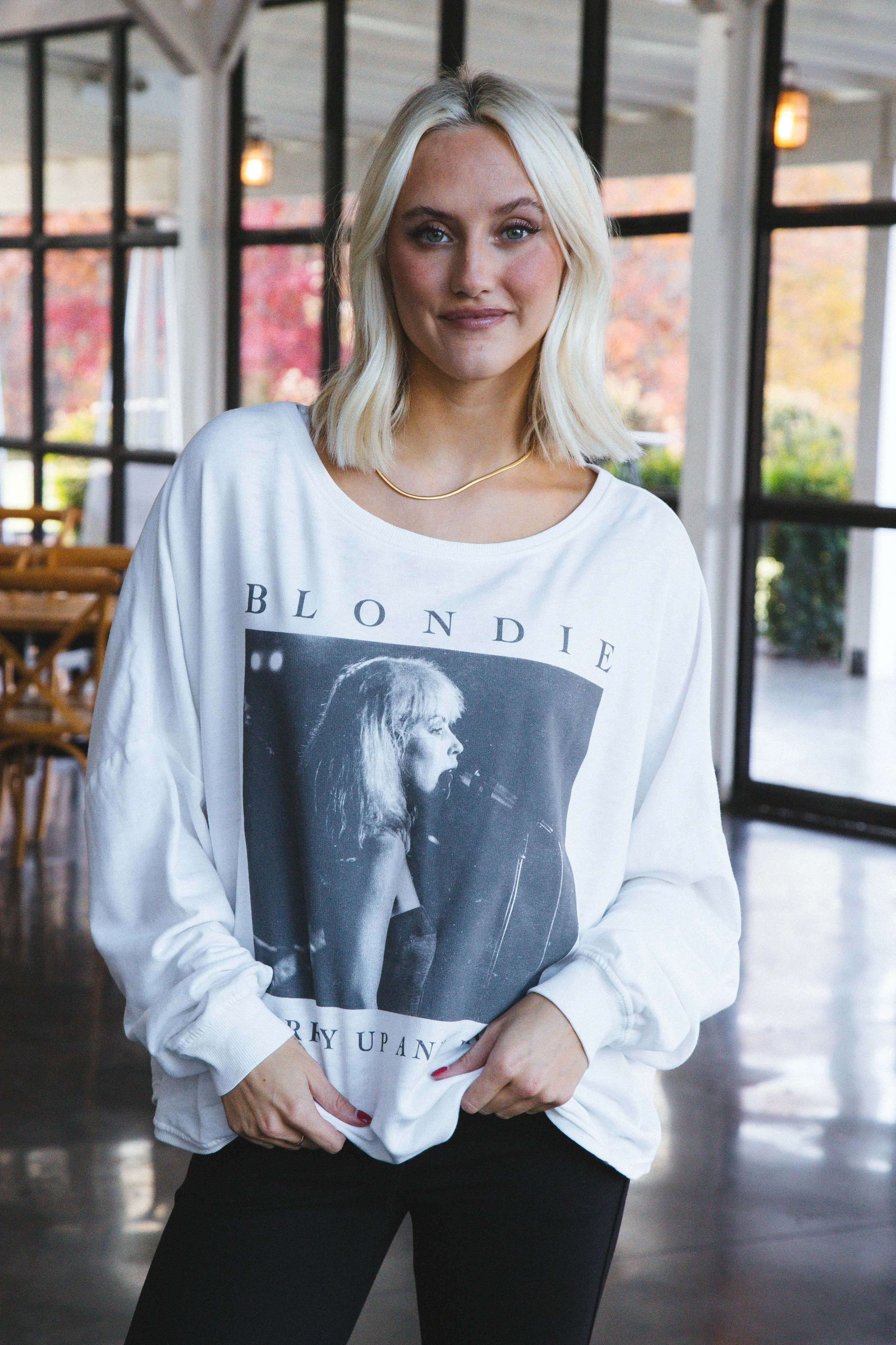 Blondie Long Sleeve Fleece, White | Recycled Karma