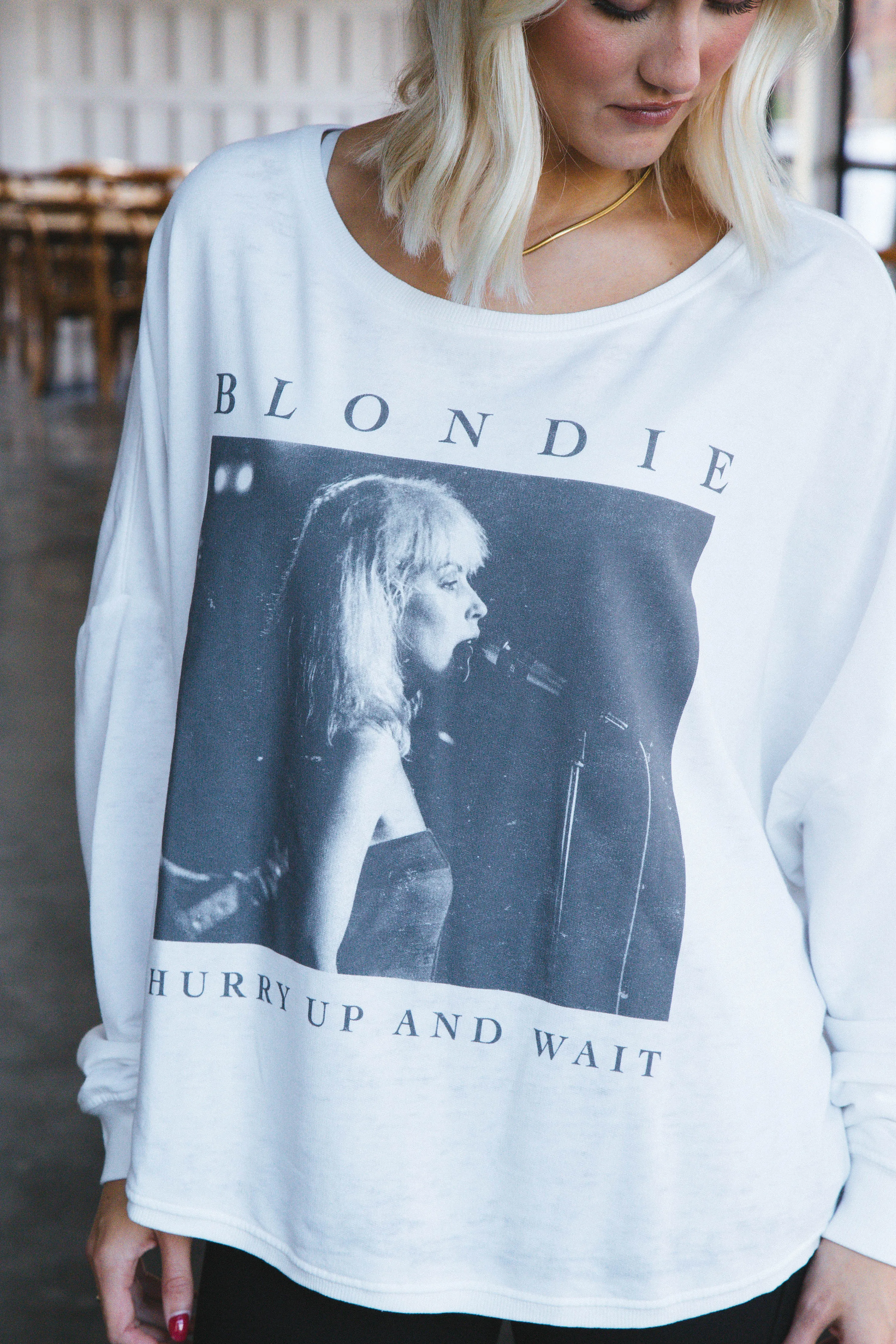 Blondie Long Sleeve Fleece, White | Recycled Karma