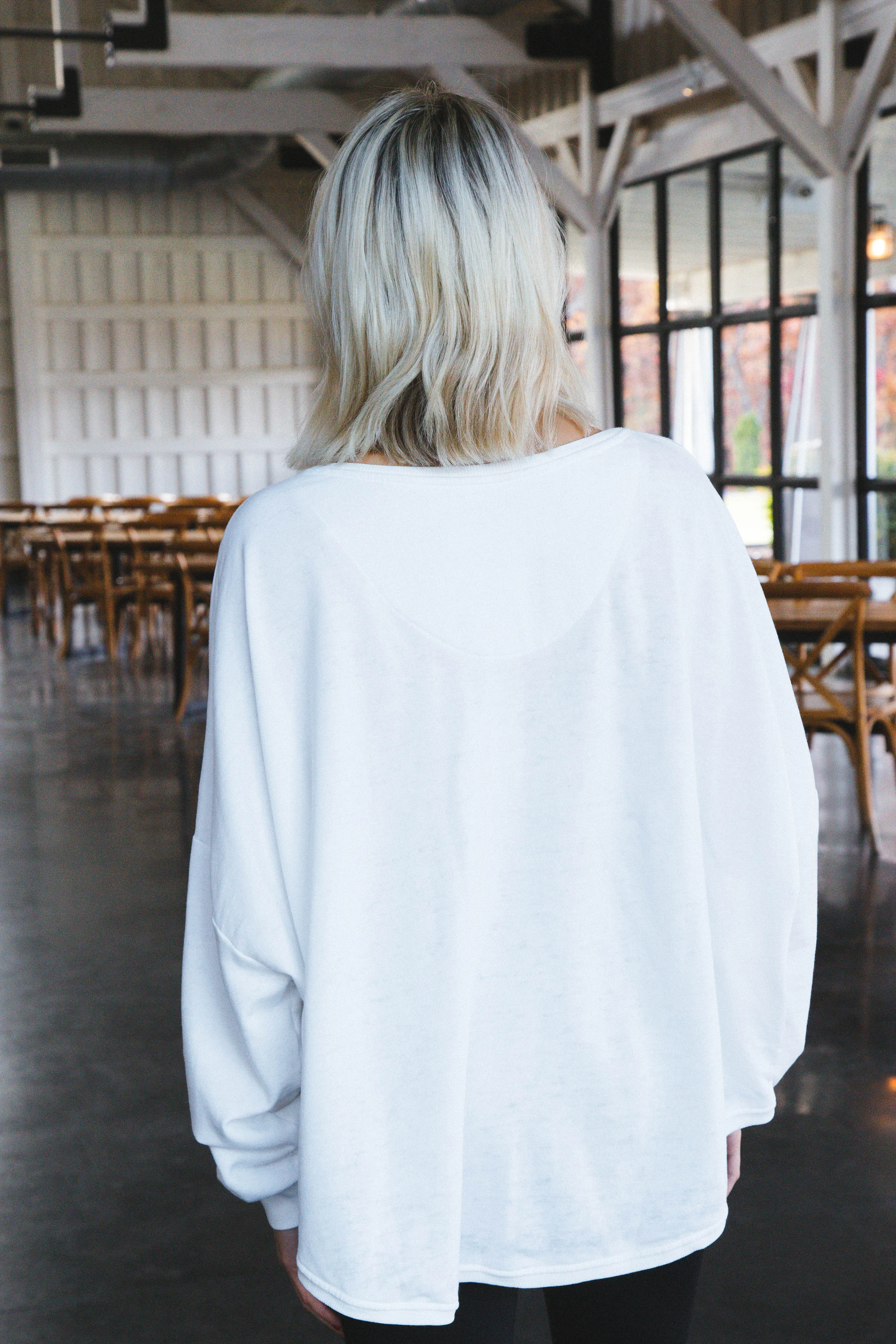 Blondie Long Sleeve Fleece, White | Recycled Karma