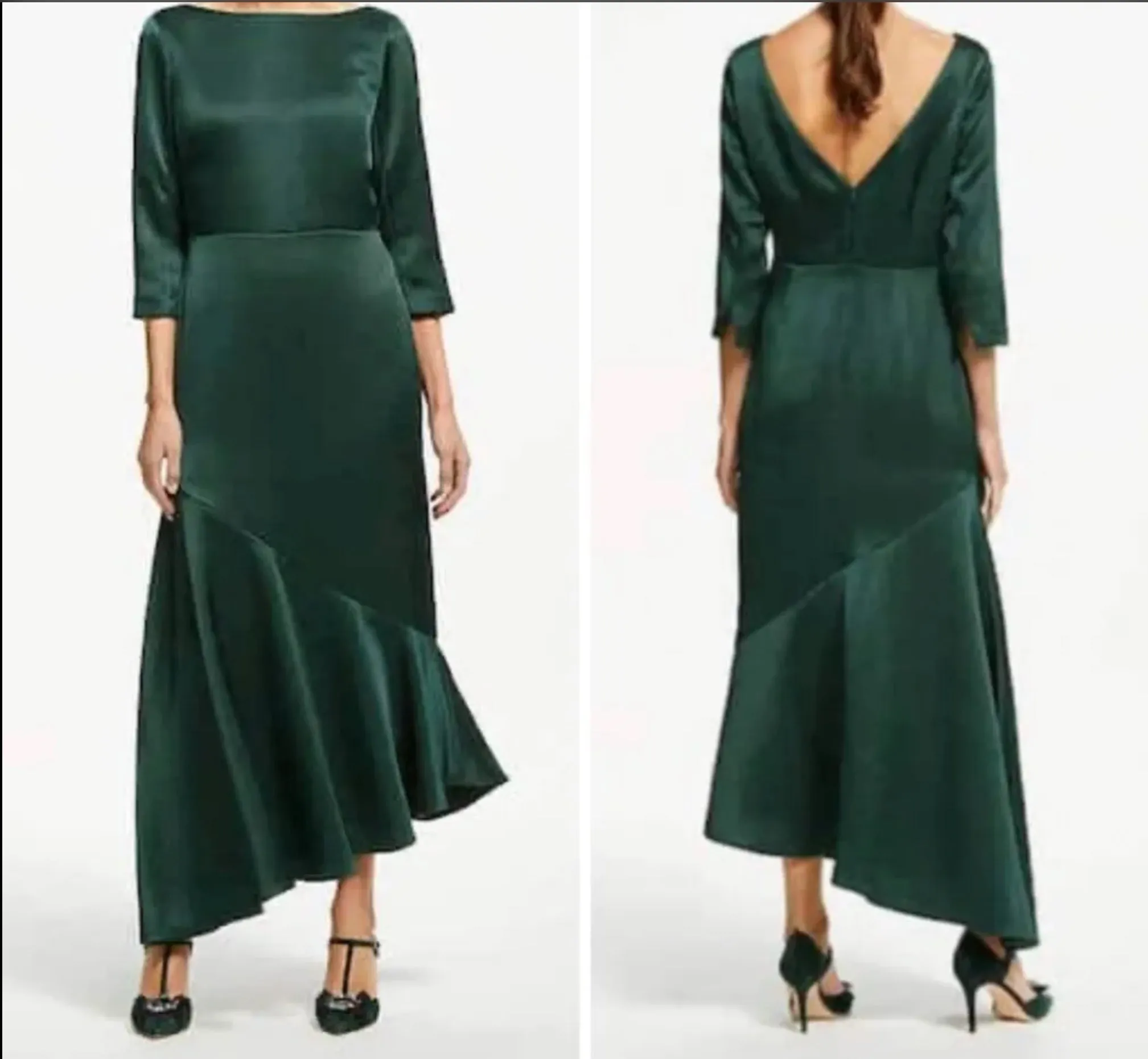 BODEN Rebecca Satin Maxi Dress, Chatsworth Green BNWT UK 8