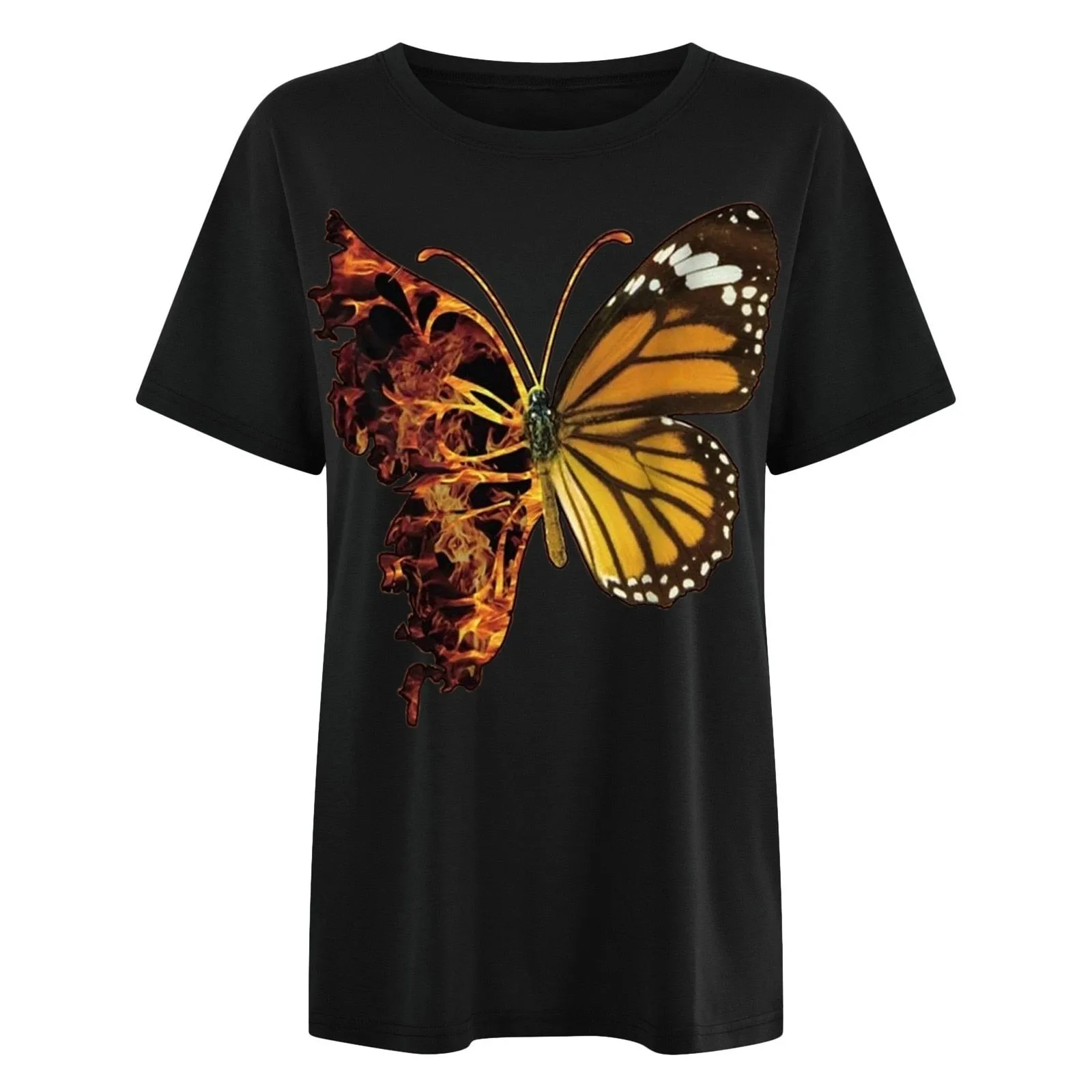 Butterfly Pattern Short Sleeve Top