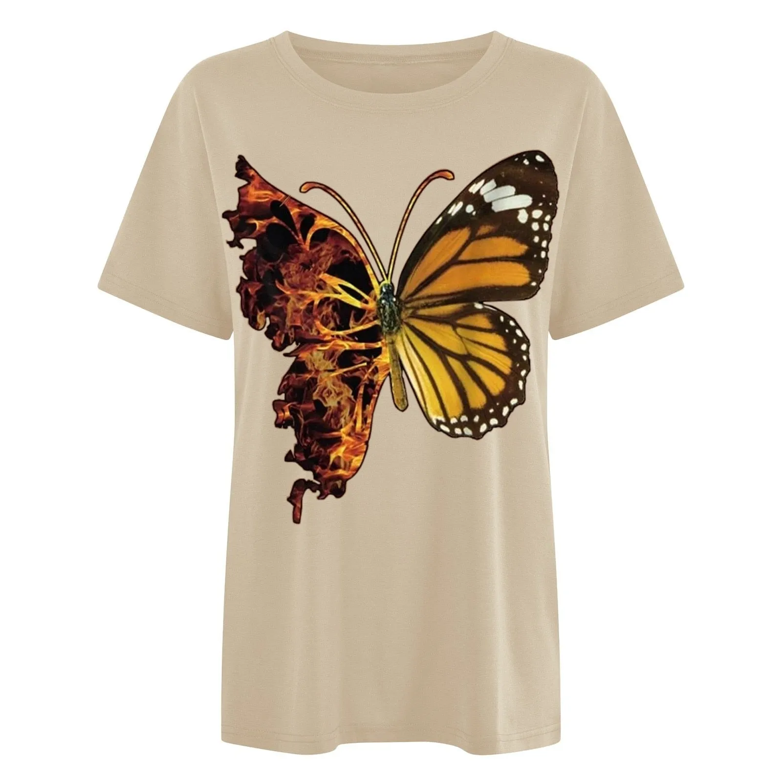 Butterfly Pattern Short Sleeve Top