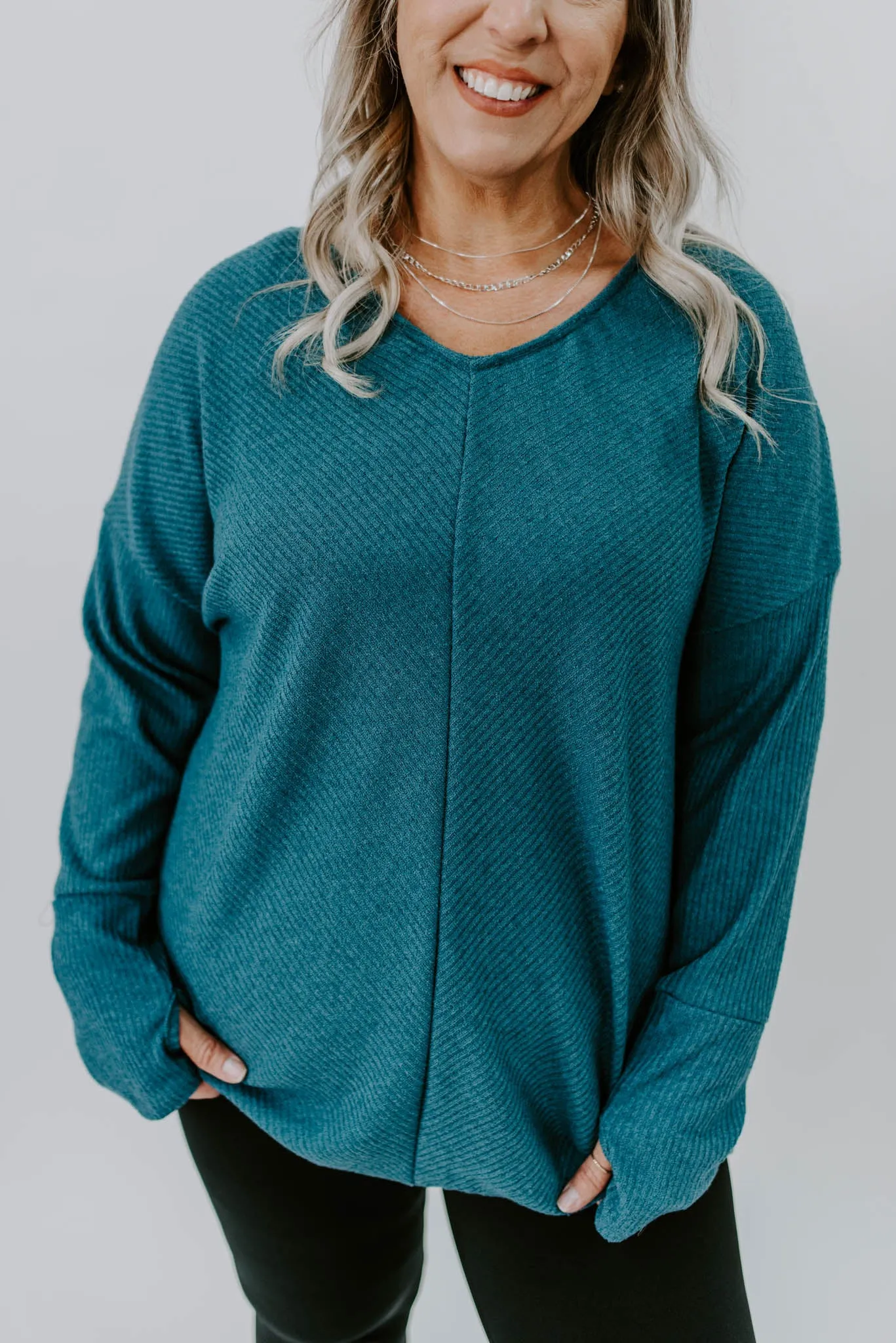 Cabin Cozy Curvy V-neck Top