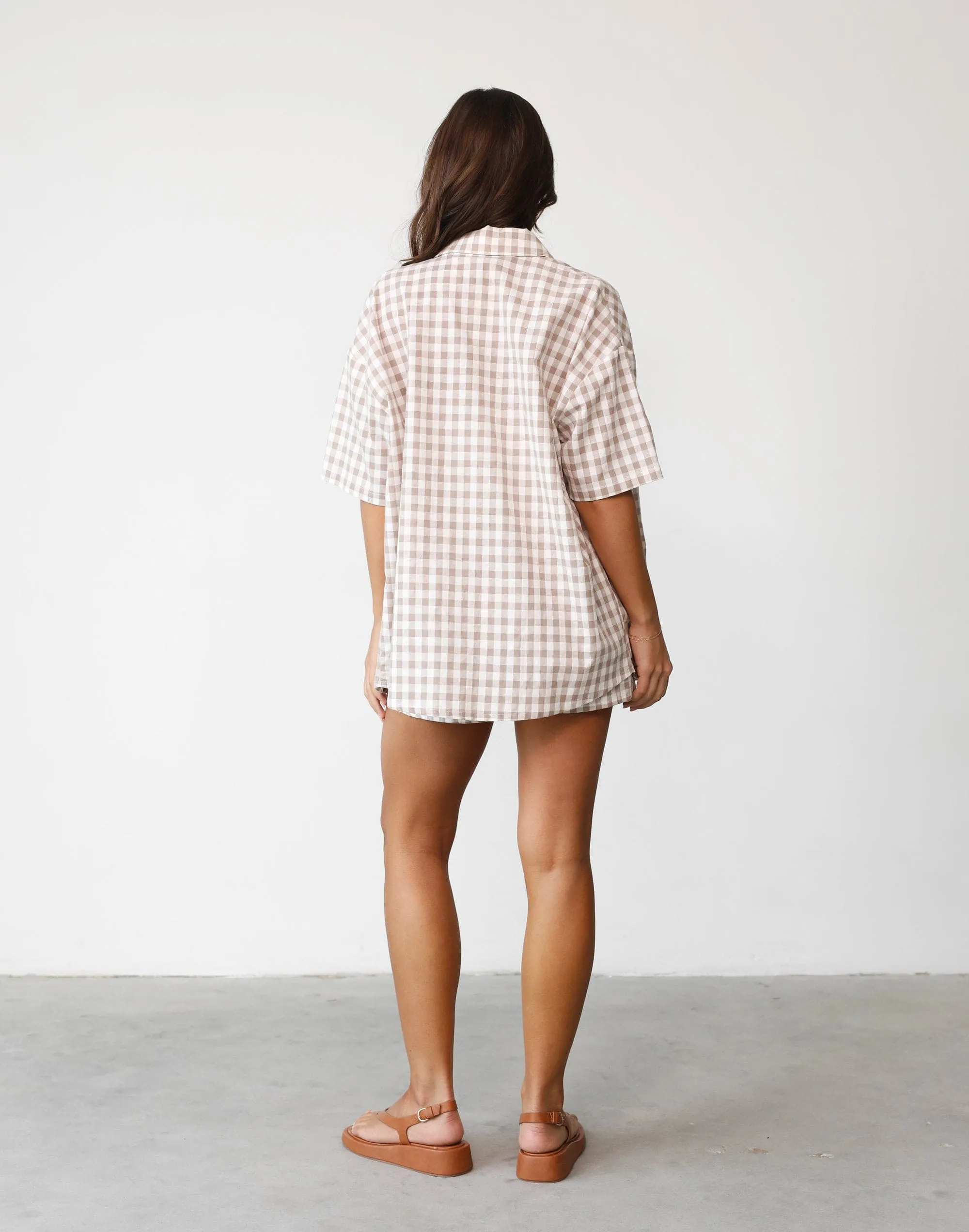 Camila Shirt (Beige Gingham)