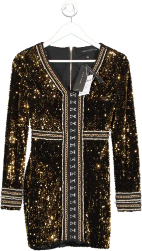 Cari's Closet Metallic embellished Sequin Mini Dress UK 6