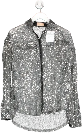 Club L Metallic Sequin Shirt UK 8