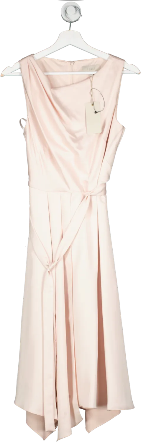 Coast Pink Savannah Soft Midi Dress Blush BNWT UK 14