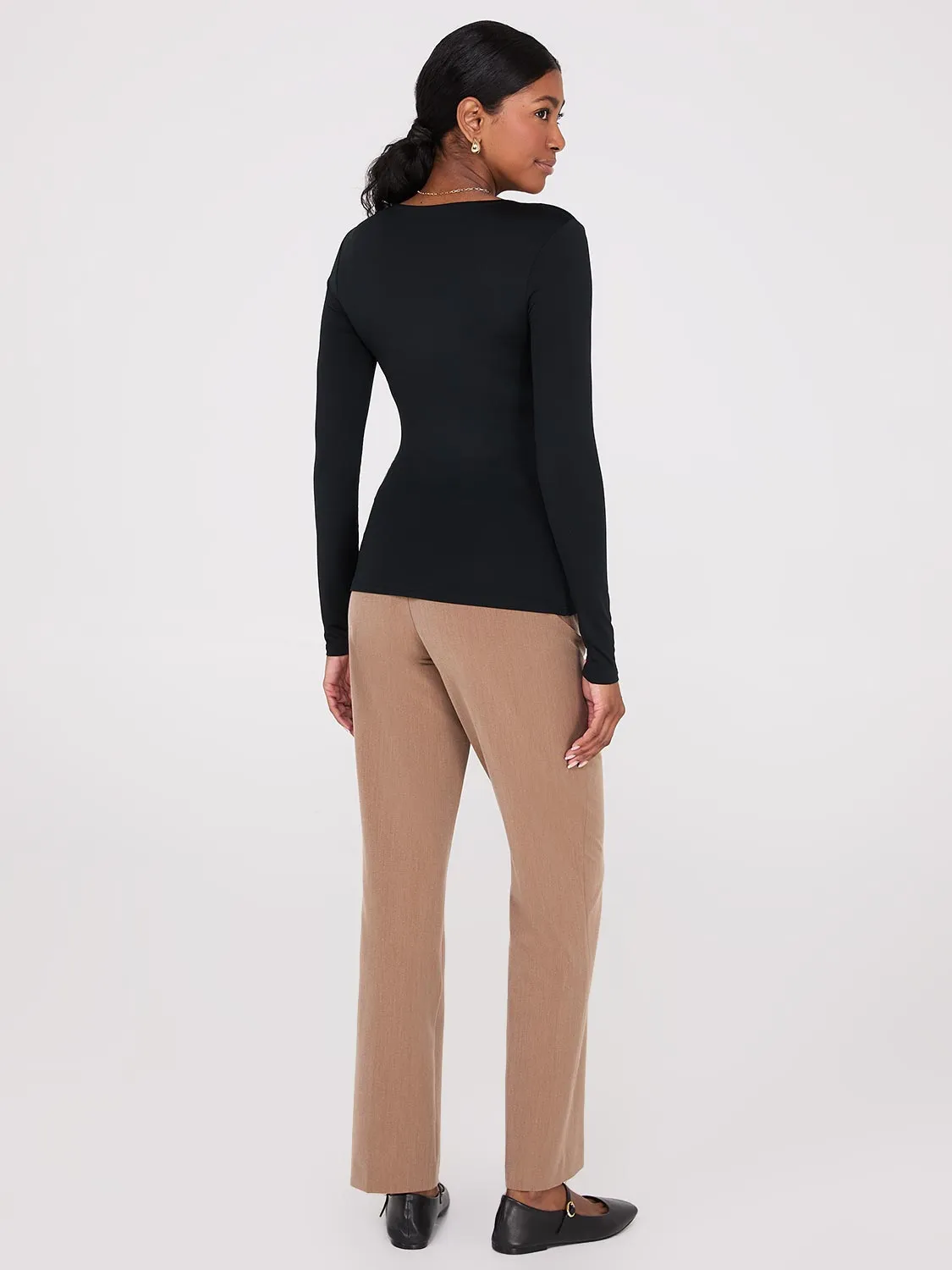 Double Layer V-Neck Long Sleeve Top