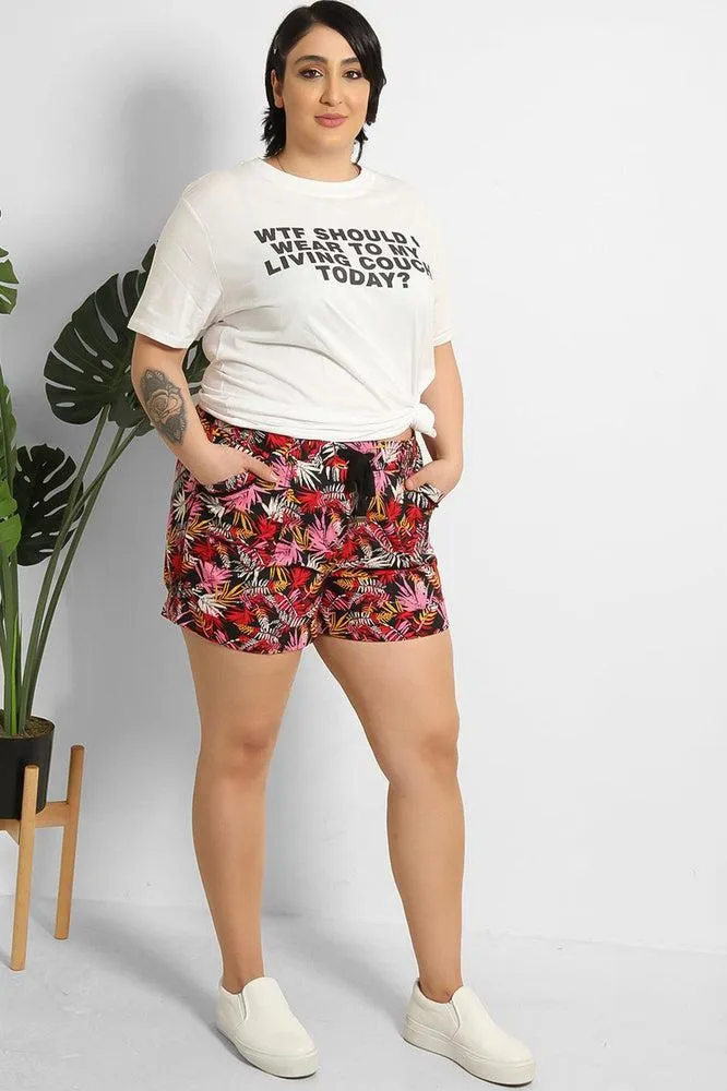 Drawstring Waist Printed Summer Shorts