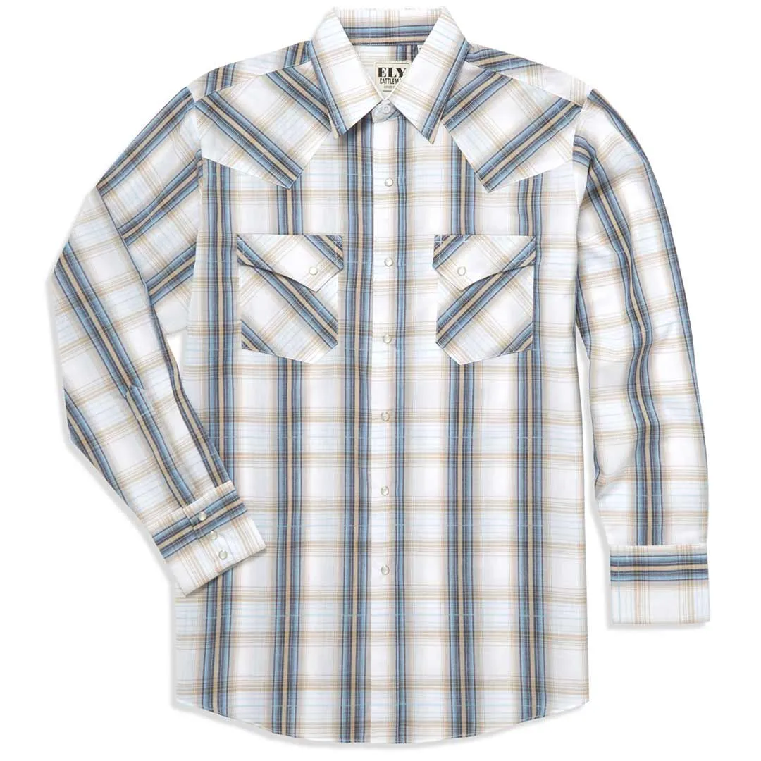 Ely Cattleman Men's Plaid Print Snap Shirt