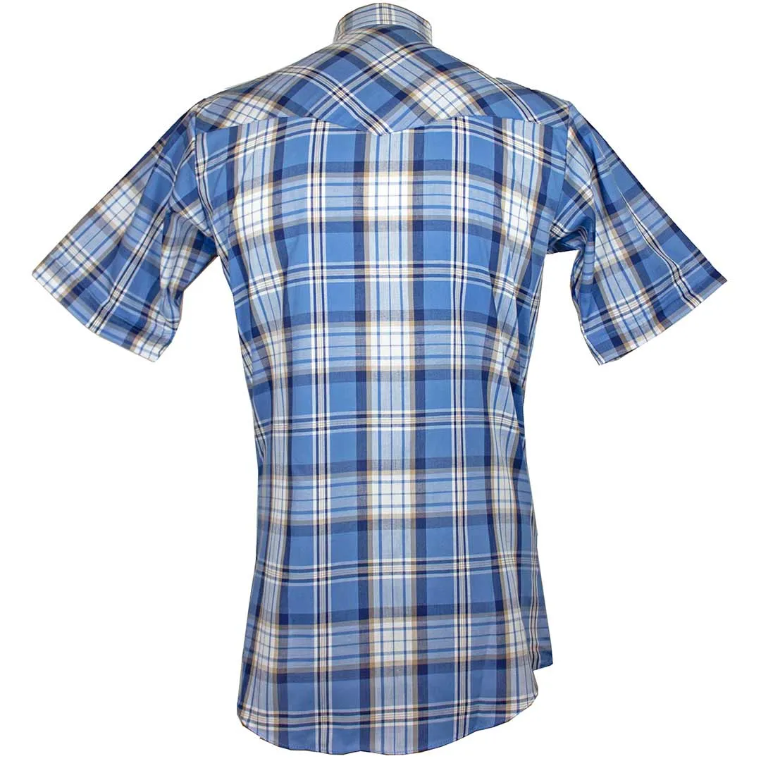 Ely Cattleman Men's Short Sleeve Plaid Print Snap Shirt