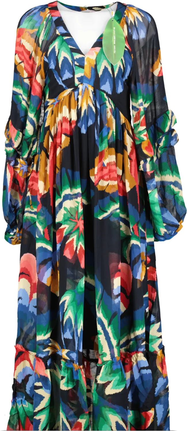 Farm Rio Multicoloured Chevron Forest Maxi Dress UK L