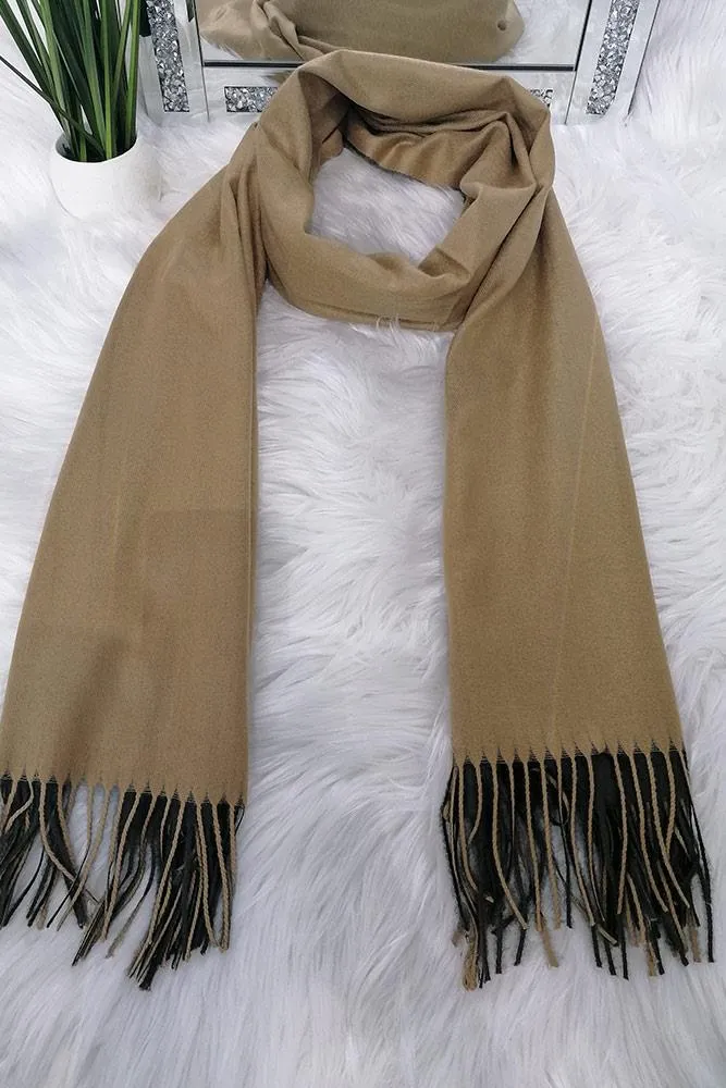 Fluffy Plain Tassels Scarves