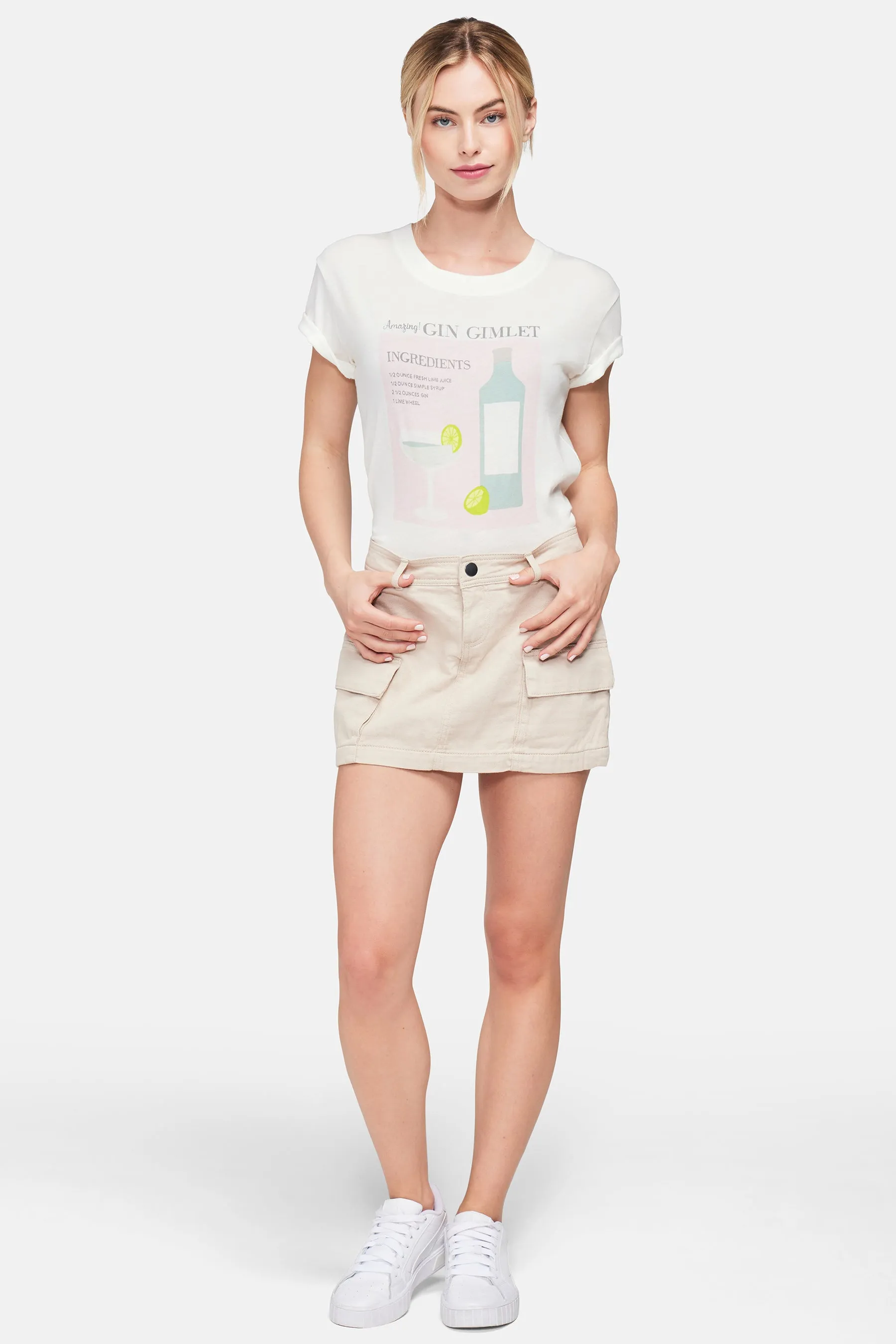 Gin Gimlet Charlie Crop Tee | Clean White