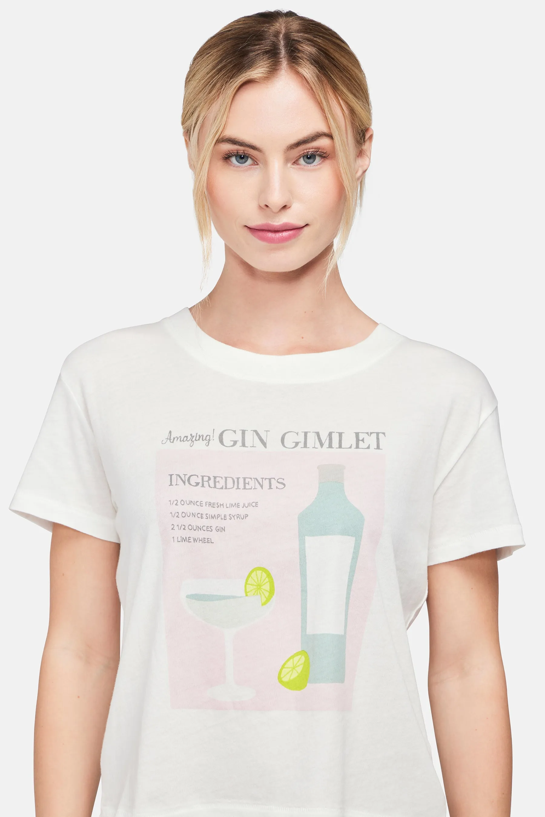 Gin Gimlet Charlie Crop Tee | Clean White