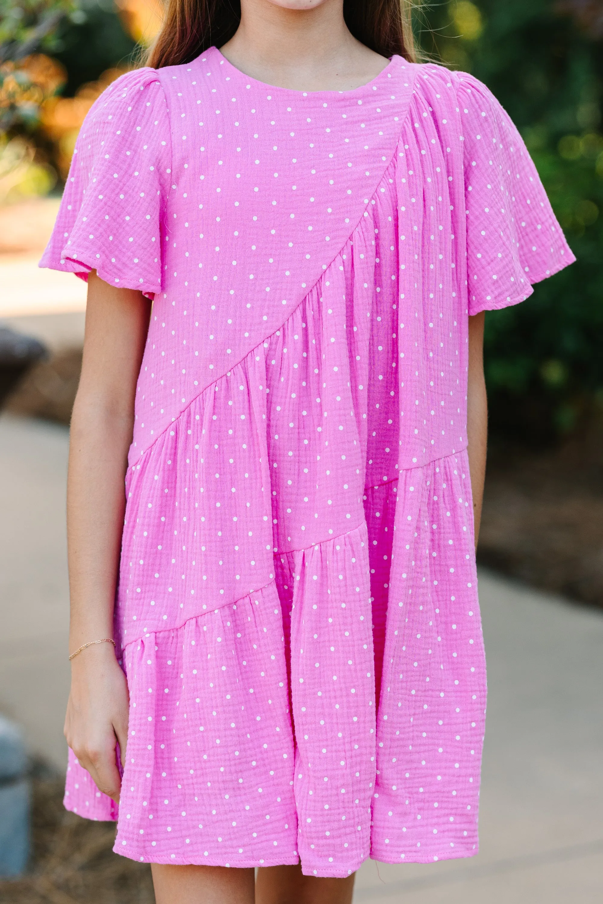 Girls: Just Too Sweet Pink Polka Dot Dress