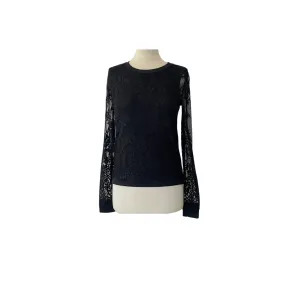 H&M Black Lace Crew-neck Top | Gently Used |