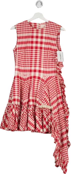 H&M X Simone Rocha Red Plaid Mini Dress UK 8