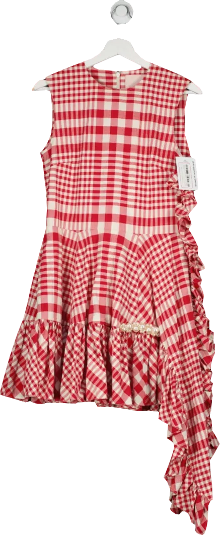 H&M X Simone Rocha Red Plaid Mini Dress UK 8