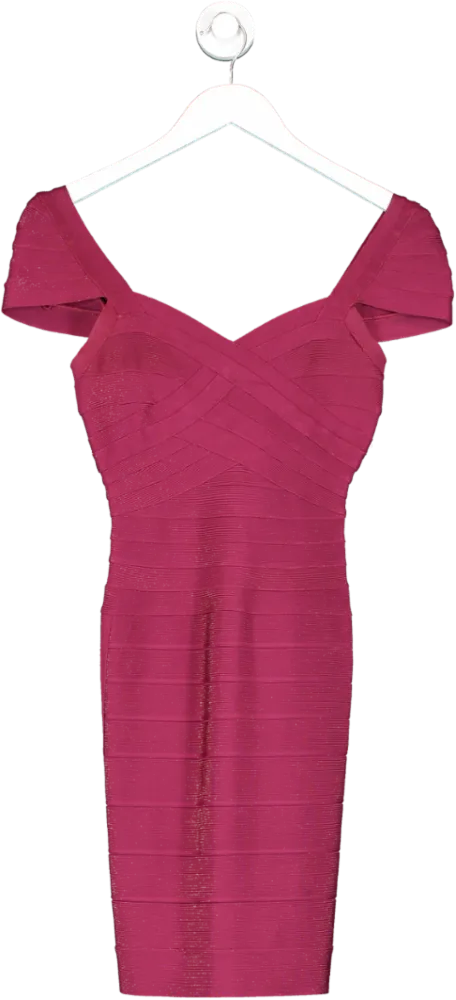 Herve Leger Red Sweetheart Bandage Dress UK XS