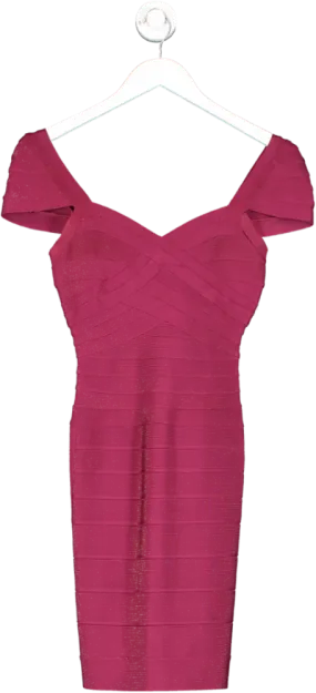 Herve Leger Red Sweetheart Bandage Dress UK XS