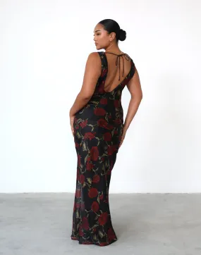 Imogen Maxi Dress (Black Floral)