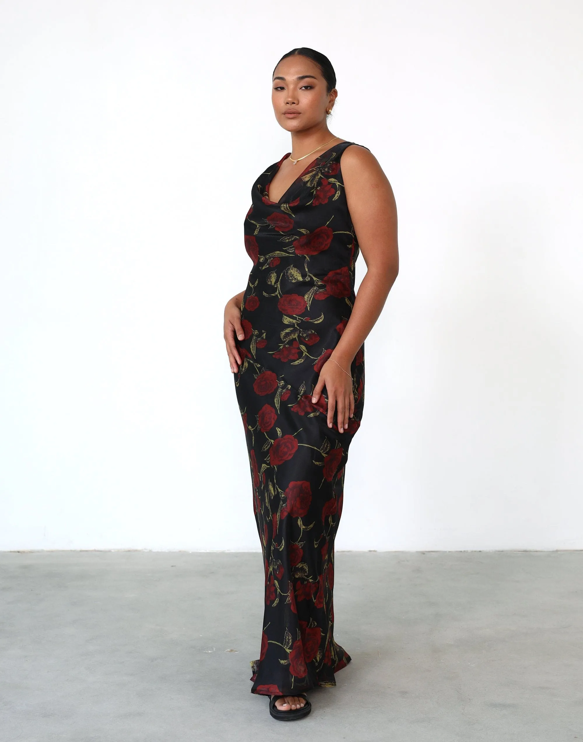 Imogen Maxi Dress (Black Floral)