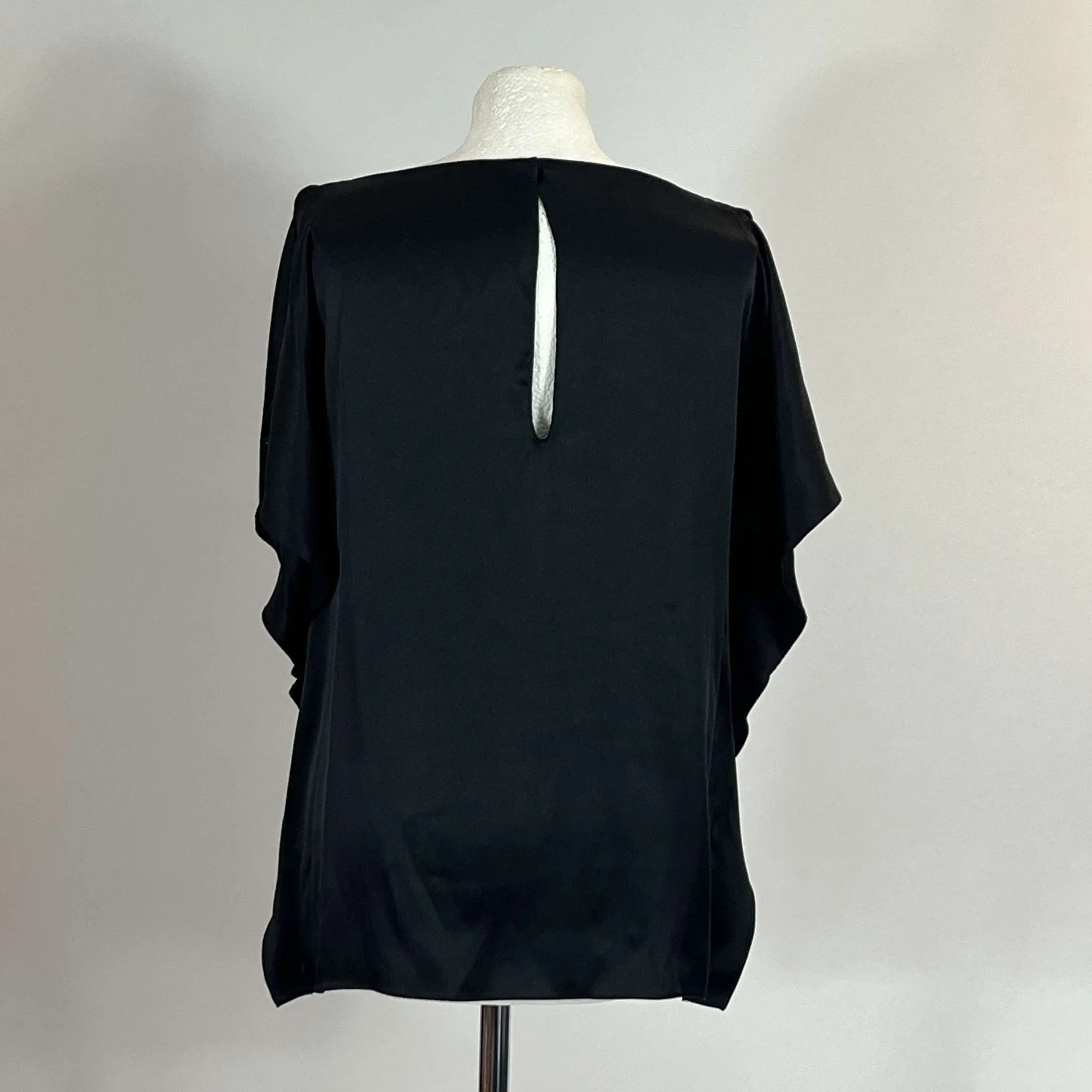 Joseph Black Silk Satin Stevie Top - Elegant Womens Blouse