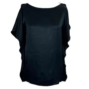 Joseph Black Silk Satin Stevie Top - Elegant Womens Blouse