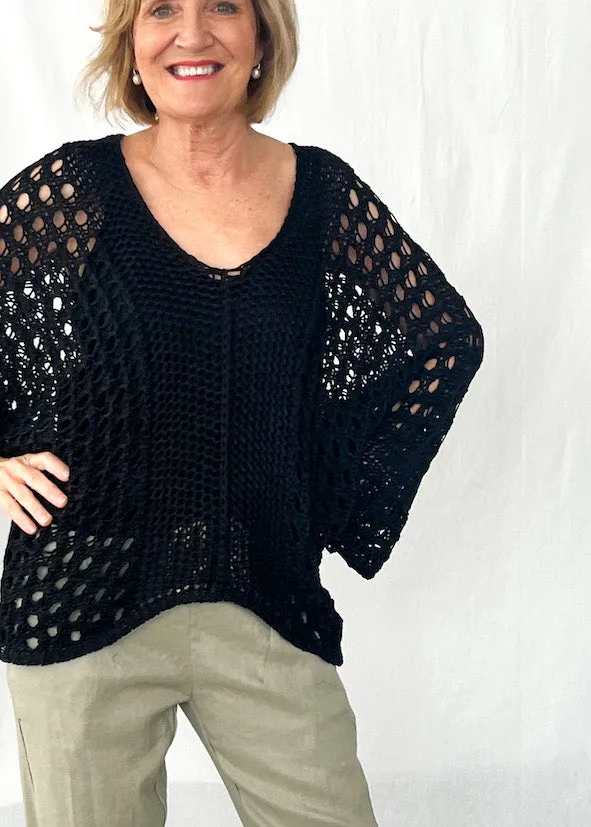 Kassidy Knitted Top in Black