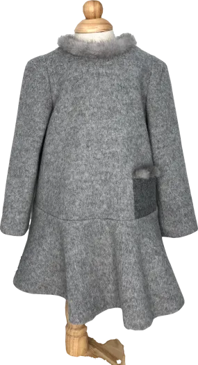 Ledum Grey Mink Trim Woolen Dress 4 Years