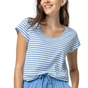 Lilla P Scoop Neck Top - Marina Stripe