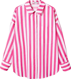 MANGO Pink Oversized Striped Shirt BNWT UK 12