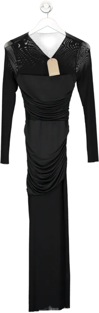 Meshki Kate Mesh And Nylon Maxi Dress - Black UK XS