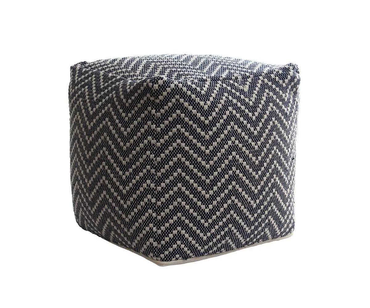 Moody Chevron Pouf