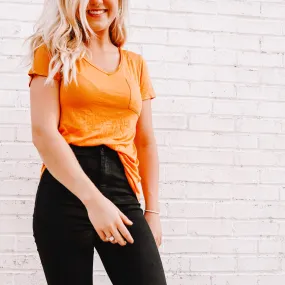 Mustard Basic V Neck