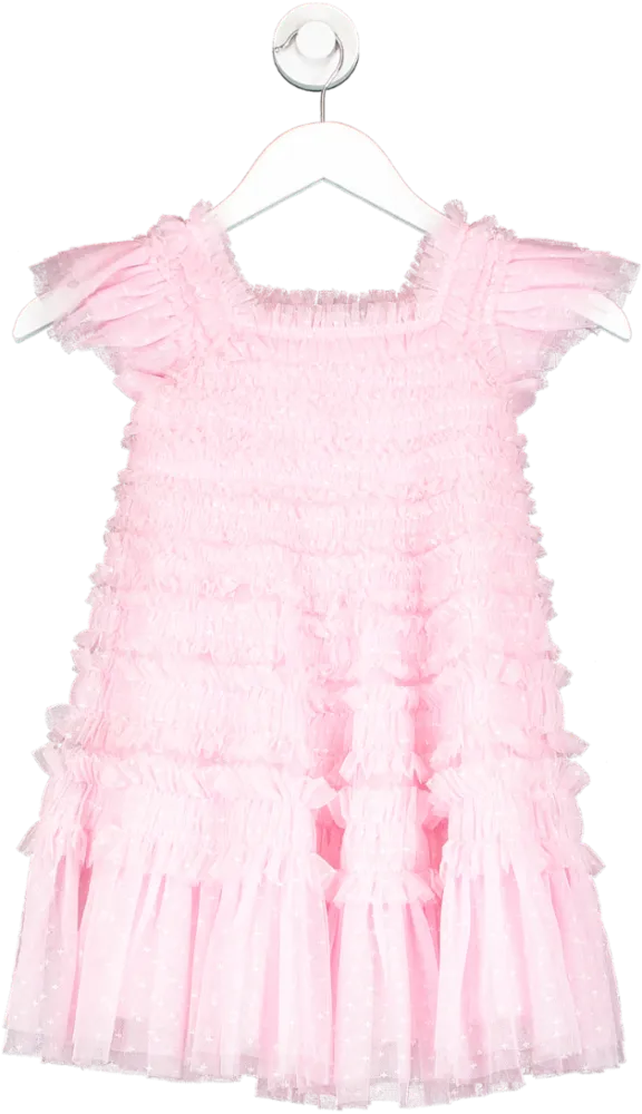 Needle & Thread Pink Lisette Ruffled Tulle Dress 4 Years